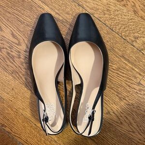 Franco Sarto Black Leather Flats